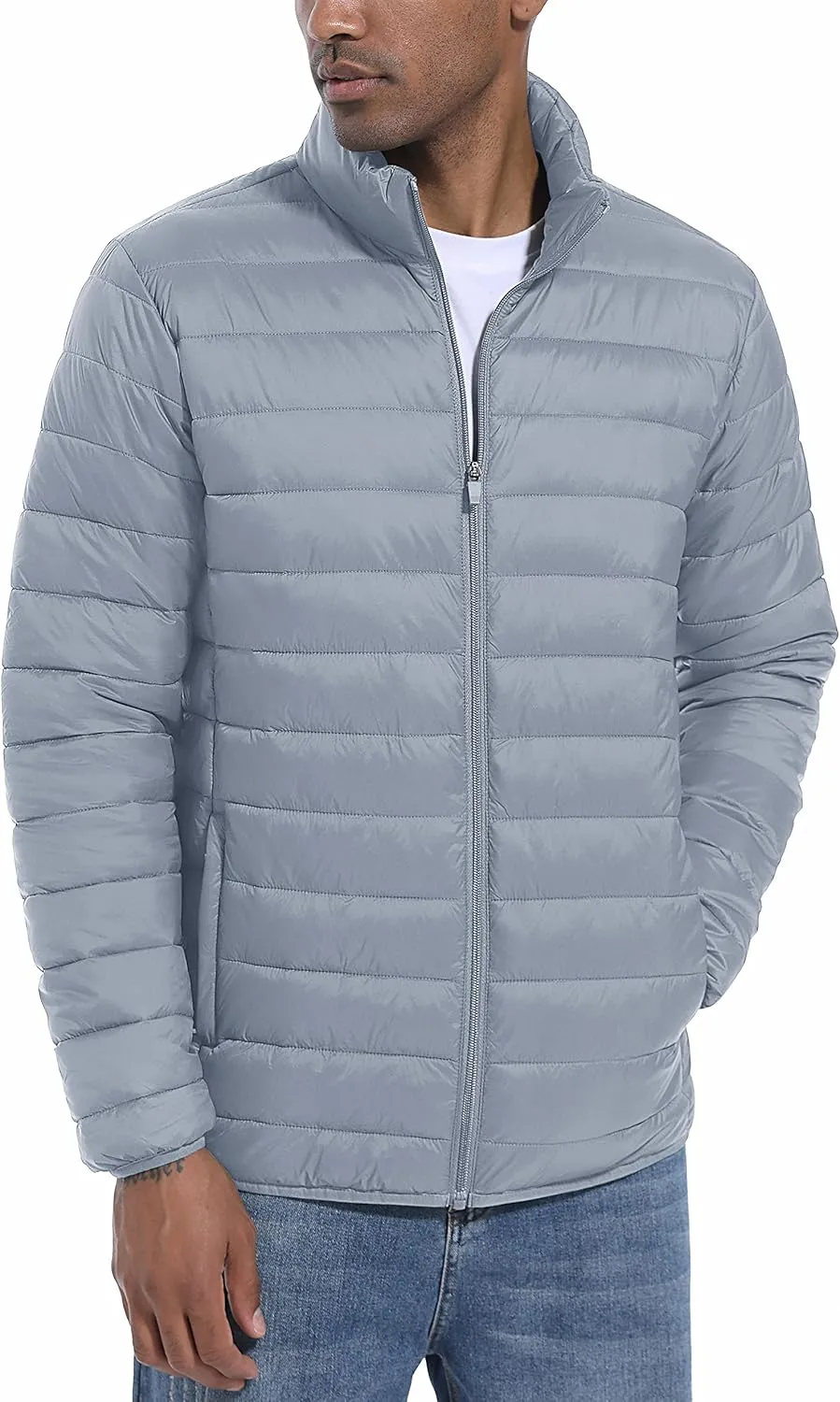 MAGCOMSEN Men's Puffer Jacket Lightweight Warm Winter Coats Water Repellent Windproof Insulated Jacket