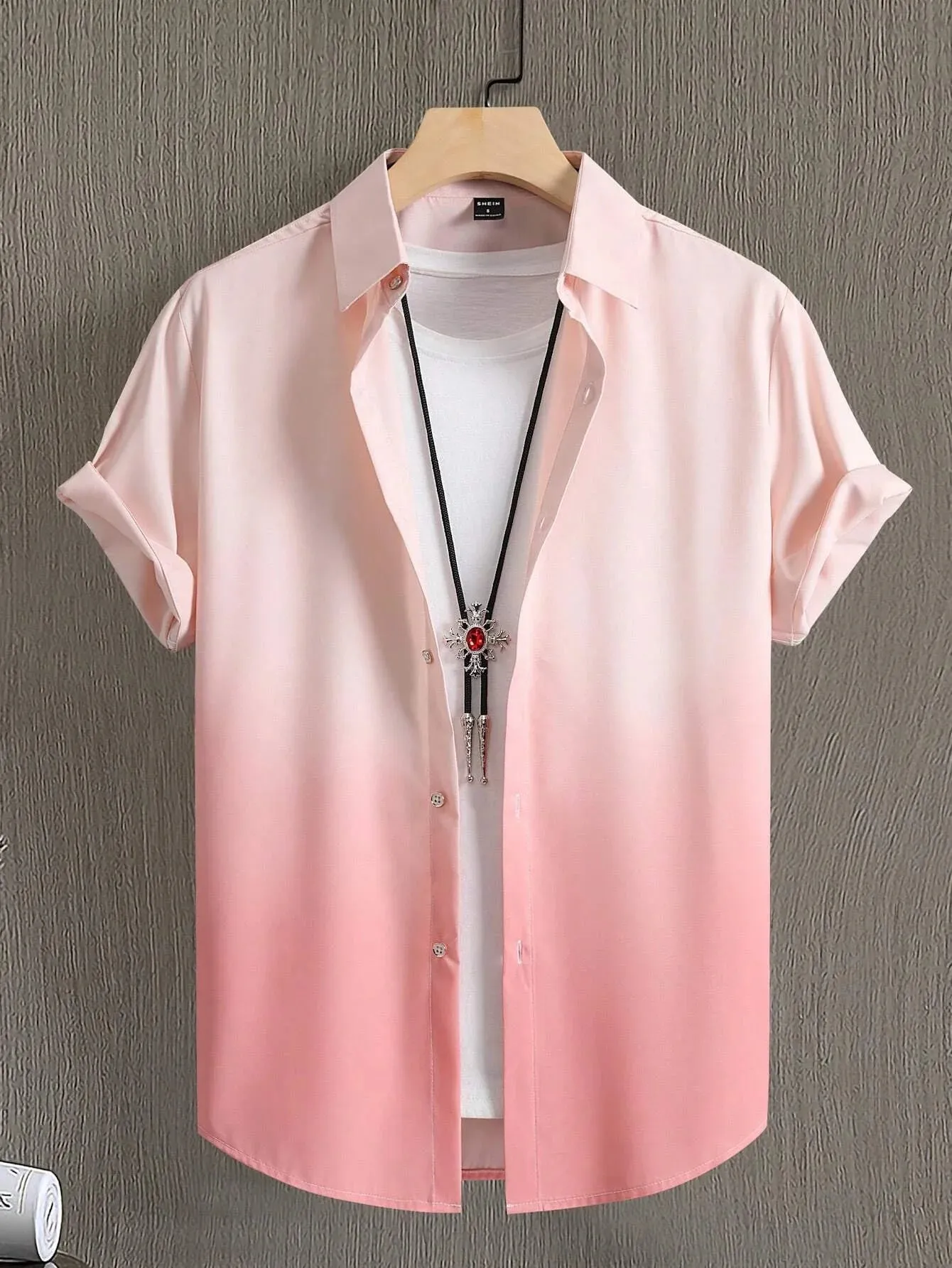 Men's Shirt Summer Clothing Gradient Design Graphic 3D Print Shirts Short Sleeve Tops Streetwear Loose Casual Hawaiian Shirts