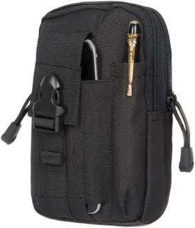 Men's Waist Bag Hiking Pack for Mobile Phones Casual Waist Pouch for Outdoor Activities Fits Black
