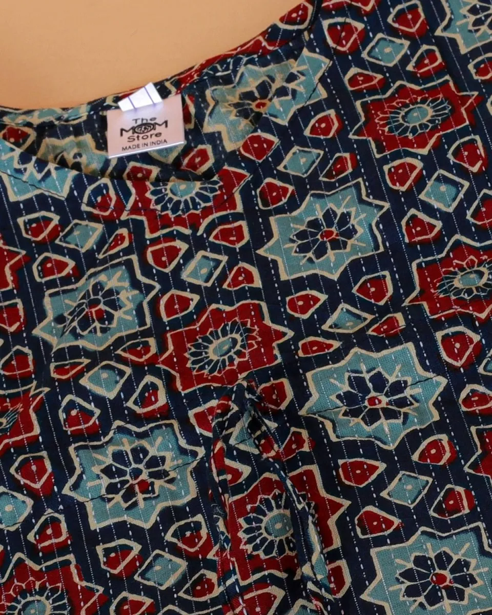 Midnight Blues Girls Kaftan Set