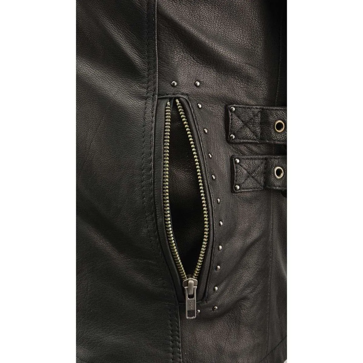 Milwaukee Leather MLL2565 Women's Black Fringed Lightweight Leather