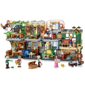 MOC  Compatible  L Blocks Magic School Cartoon Street Store Building Bricks for  Toy Kids Brinquedos Girls   Present 1666