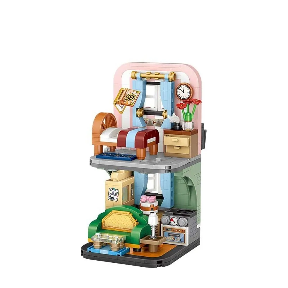 MOC  Compatible  L Blocks Magic School Cartoon Street Store Building Bricks for  Toy Kids Brinquedos Girls   Present 1666