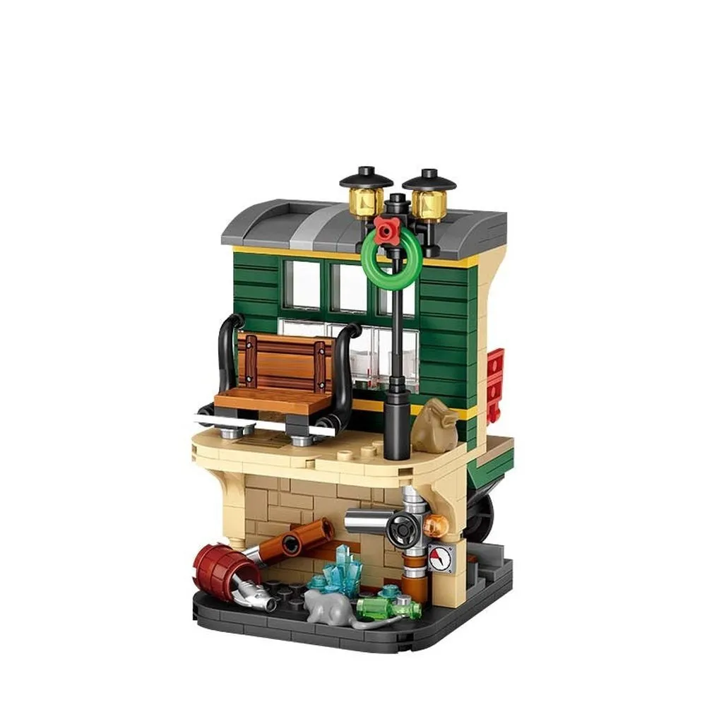 MOC  Compatible  L Blocks Magic School Cartoon Street Store Building Bricks for  Toy Kids Brinquedos Girls   Present 1666