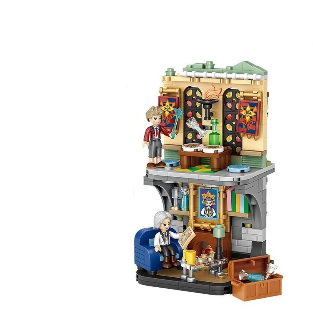 MOC  Compatible  L Blocks Magic School Cartoon Street Store Building Bricks for  Toy Kids Brinquedos Girls   Present 1666