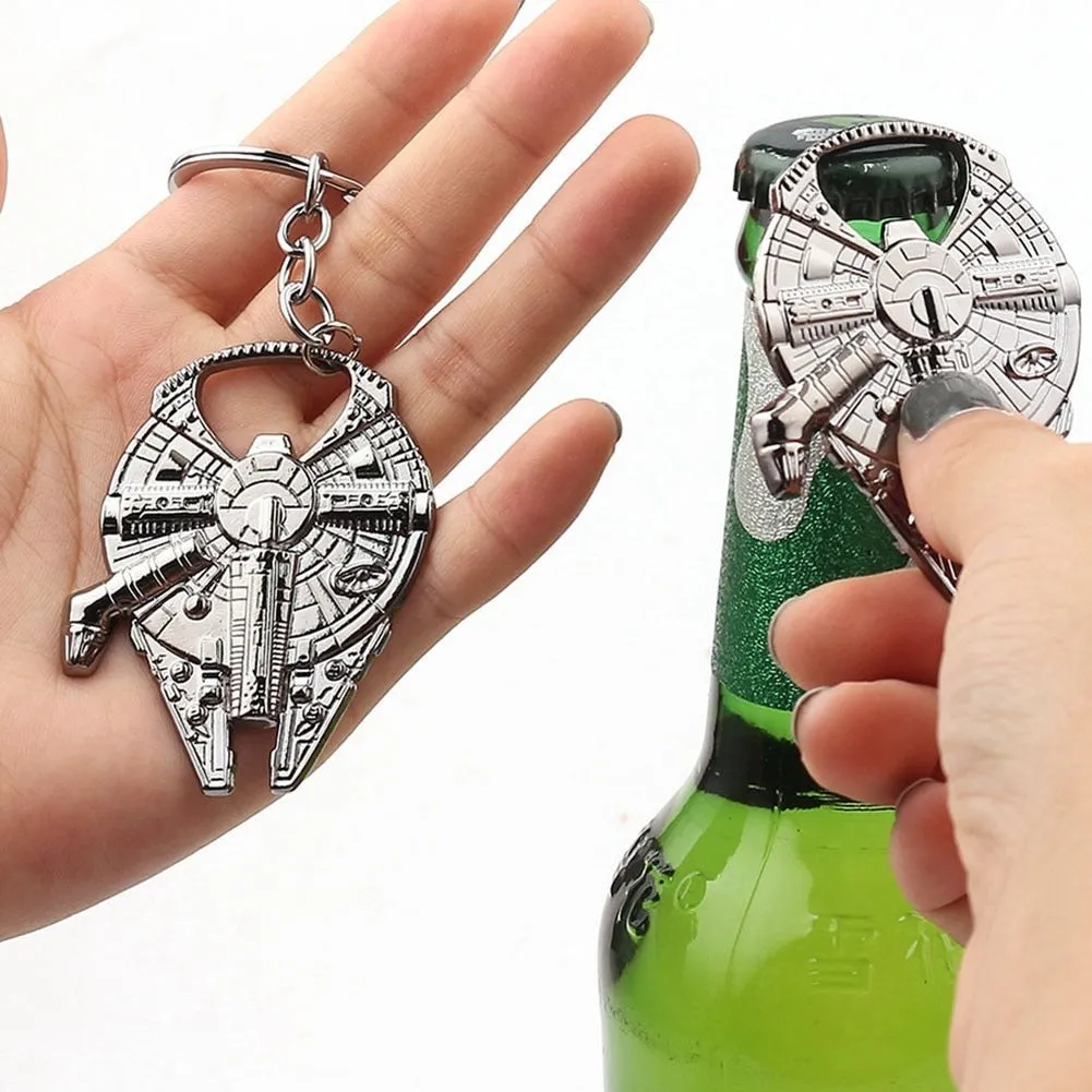 MOC  Compatible  Star Wars Keychain Action Figure Cartoon Anime Movie Spaceship Keyring Pendant Metal Accessories Corkscrew Kids  Toy