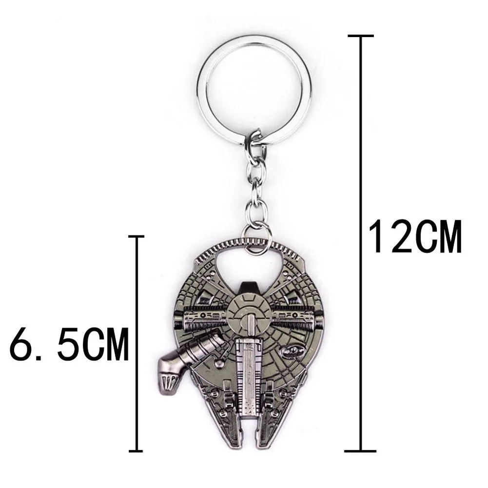MOC  Compatible  Star Wars Keychain Action Figure Cartoon Anime Movie Spaceship Keyring Pendant Metal Accessories Corkscrew Kids  Toy