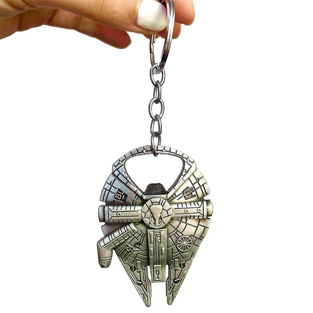 MOC  Compatible  Star Wars Keychain Action Figure Cartoon Anime Movie Spaceship Keyring Pendant Metal Accessories Corkscrew Kids  Toy