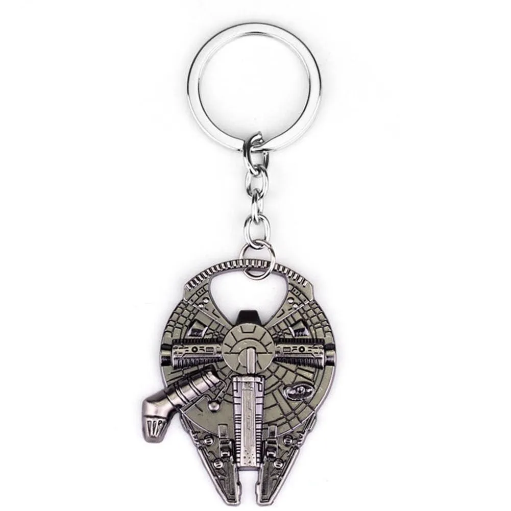 MOC  Compatible  Star Wars Keychain Action Figure Cartoon Anime Movie Spaceship Keyring Pendant Metal Accessories Corkscrew Kids  Toy