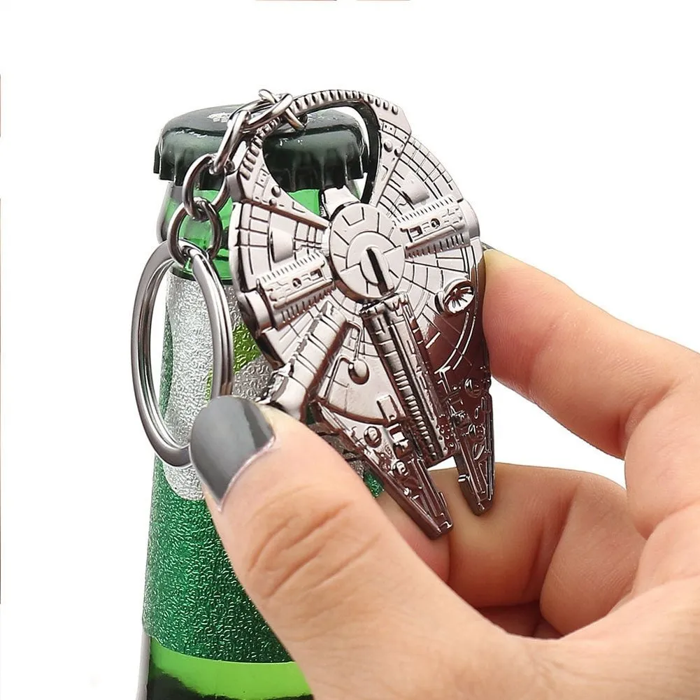 MOC  Compatible  Star Wars Keychain Action Figure Cartoon Anime Movie Spaceship Keyring Pendant Metal Accessories Corkscrew Kids  Toy