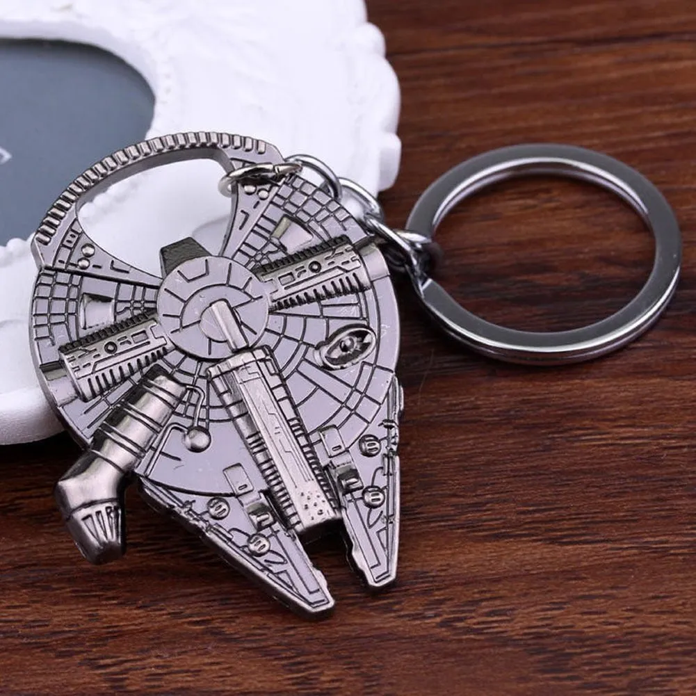 MOC  Compatible  Star Wars Keychain Action Figure Cartoon Anime Movie Spaceship Keyring Pendant Metal Accessories Corkscrew Kids  Toy