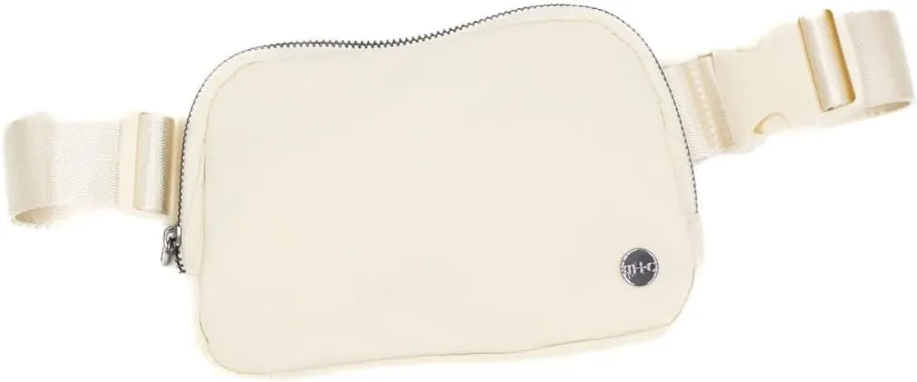 Modern Chic Belt Bag for Women - Madison Belt Bag, Spacious Nylon Crossbody Bag with Adjustable Strap & Buckle (Cream)