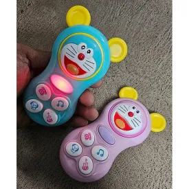 Musical Cartoon Mobile Phone Toy with Light & Sound for Kids Pack of 2 - (Assorted Color)
