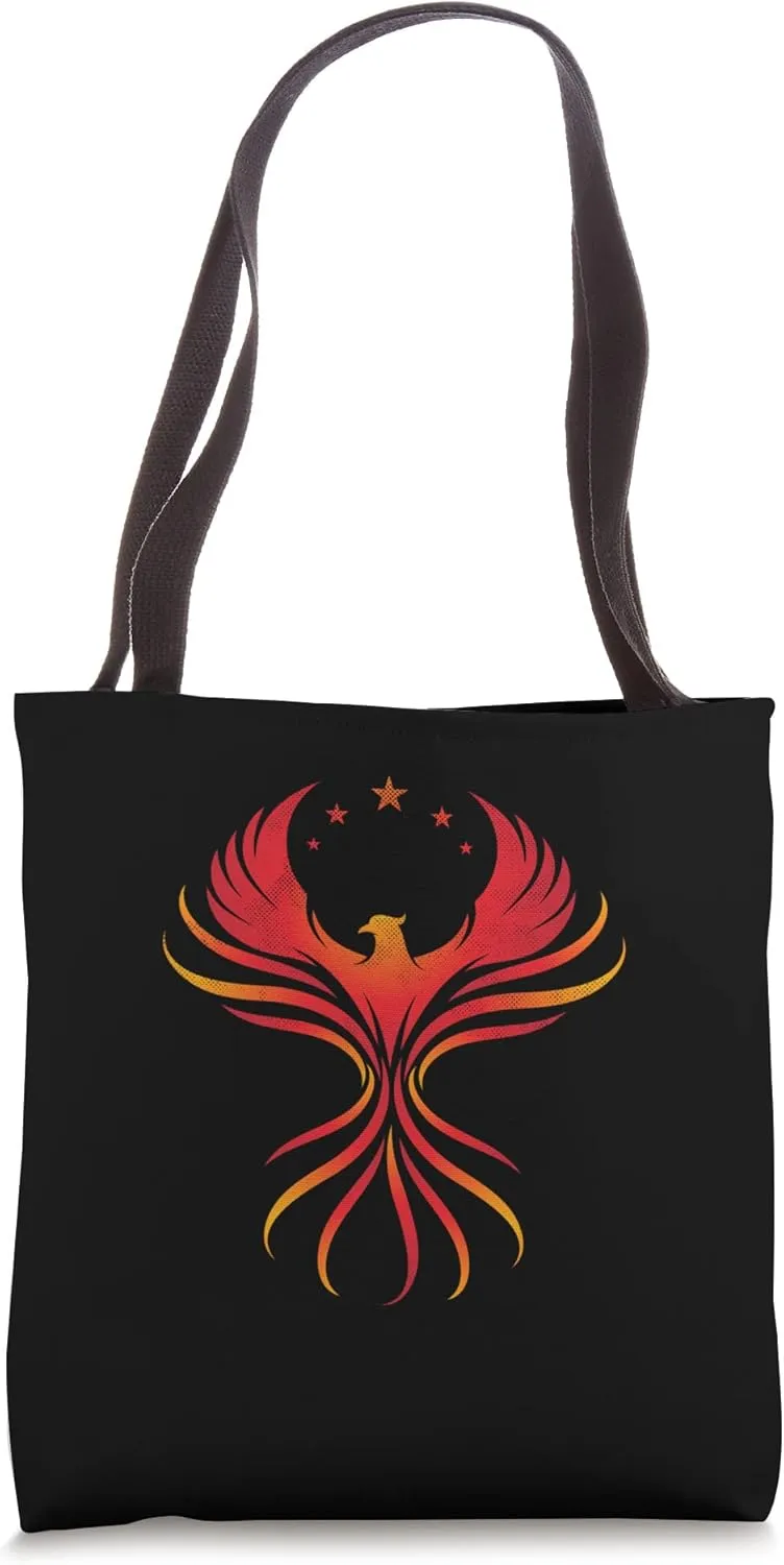 Mythology Phoenix Firebird Cool Bird Rising Flames Ashes Tote Bag