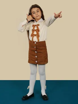 One Friday Beige Bow Top