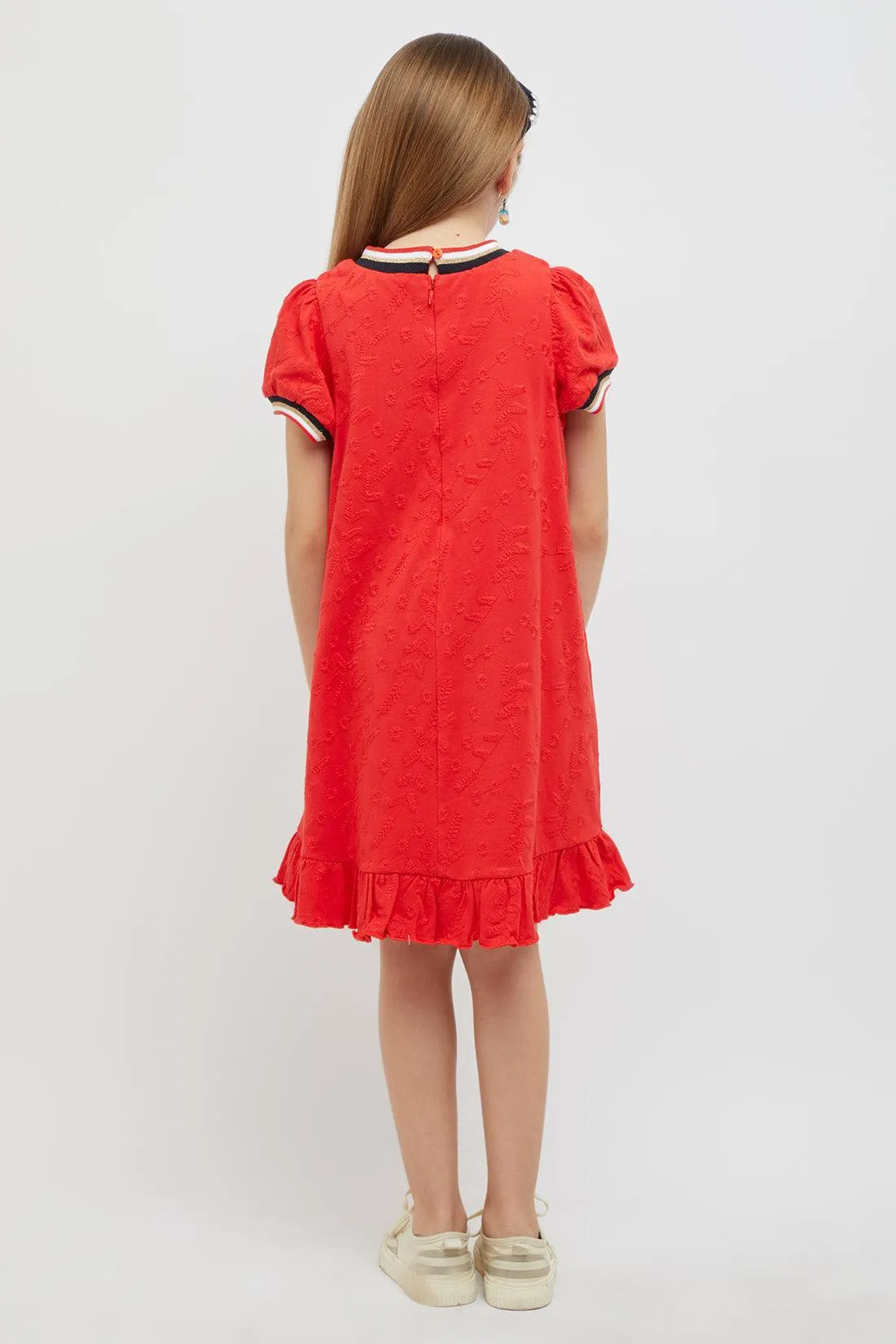 One Friday Red Printed Relaxed Dress