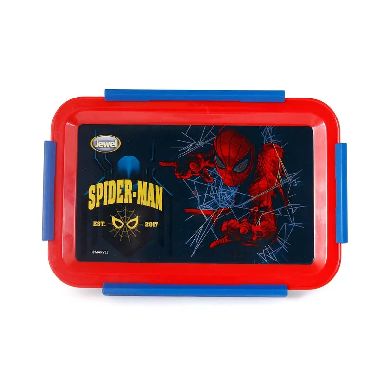 Original Licensed Disney Marvel Steel Lunch box and Merit & Clip Up Cartoon Water Bottle - Spiderman
