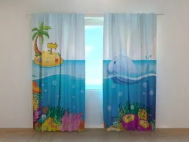 Photo Curtain Big Whale