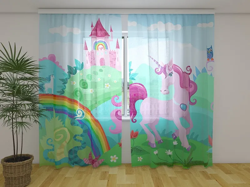 Photo Curtain Magic Country and Unicorn