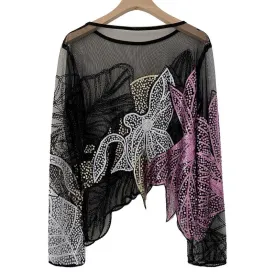 Pre Order:  Mesh Studded Sequin Cropped Top