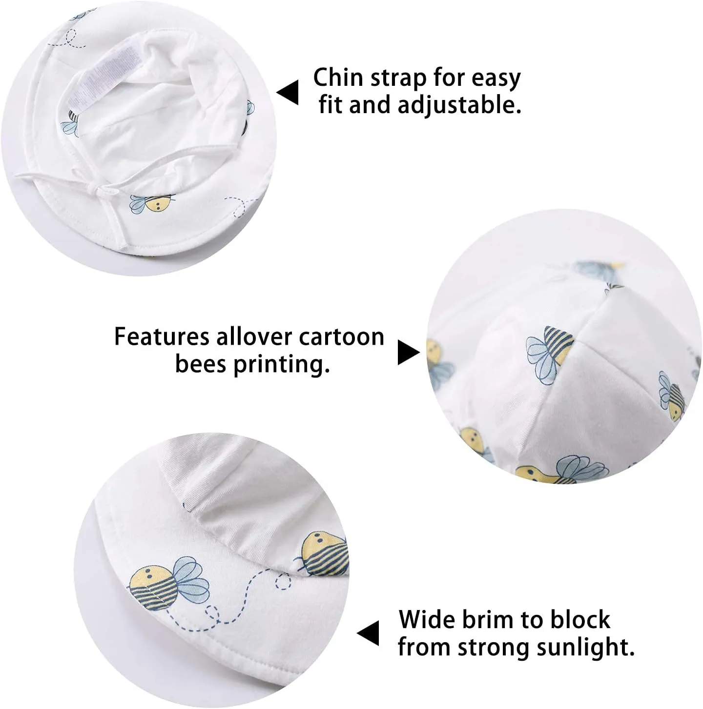 pureborn Baby Toddler Bucket Hat for Infant Boys Girls Kids Breathable Sun Hat with Chin Strap