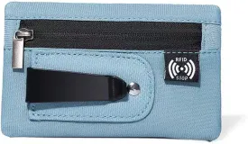 RFID Hidden Clip Stash Money Belt - Ultra Thin Anti-Theft Travel Pouch with Credit Card Slots for Women/Men, Perfect for International Travel, Daily Commute & Outdoor Activities (Blue)