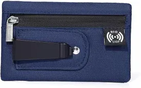 RFID Hidden Clip Stash Money Belt - Ultra Thin Anti-Theft Travel Pouch with Credit Card Slots for Women/Men, Perfect for International Travel, Daily Commute & Outdoor Activities (Deep Blue)