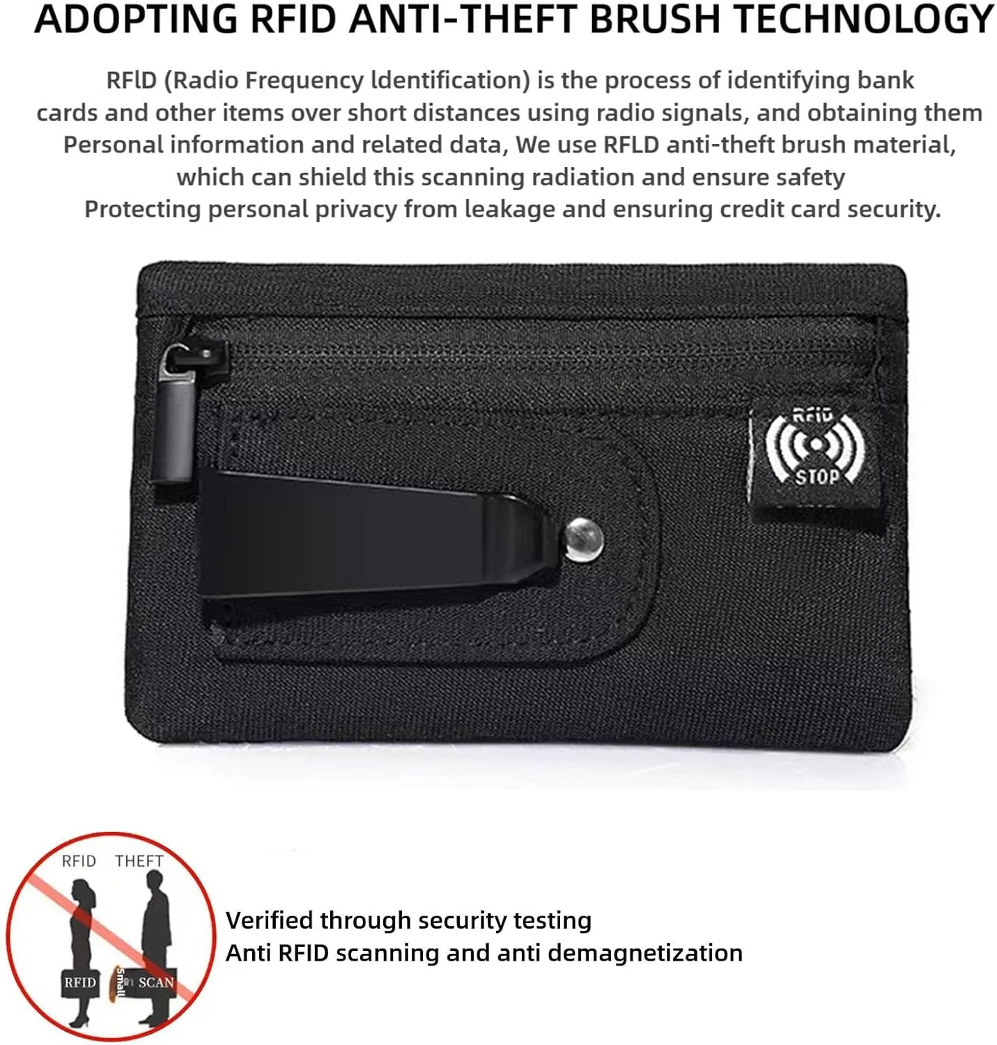 RFID Hidden Clip Stash Money Belt - Ultra Thin Anti-Theft Travel Pouch with Credit Card Slots for Women/Men, Perfect for International Travel, Daily Commute & Outdoor Activities (Deep Blue)