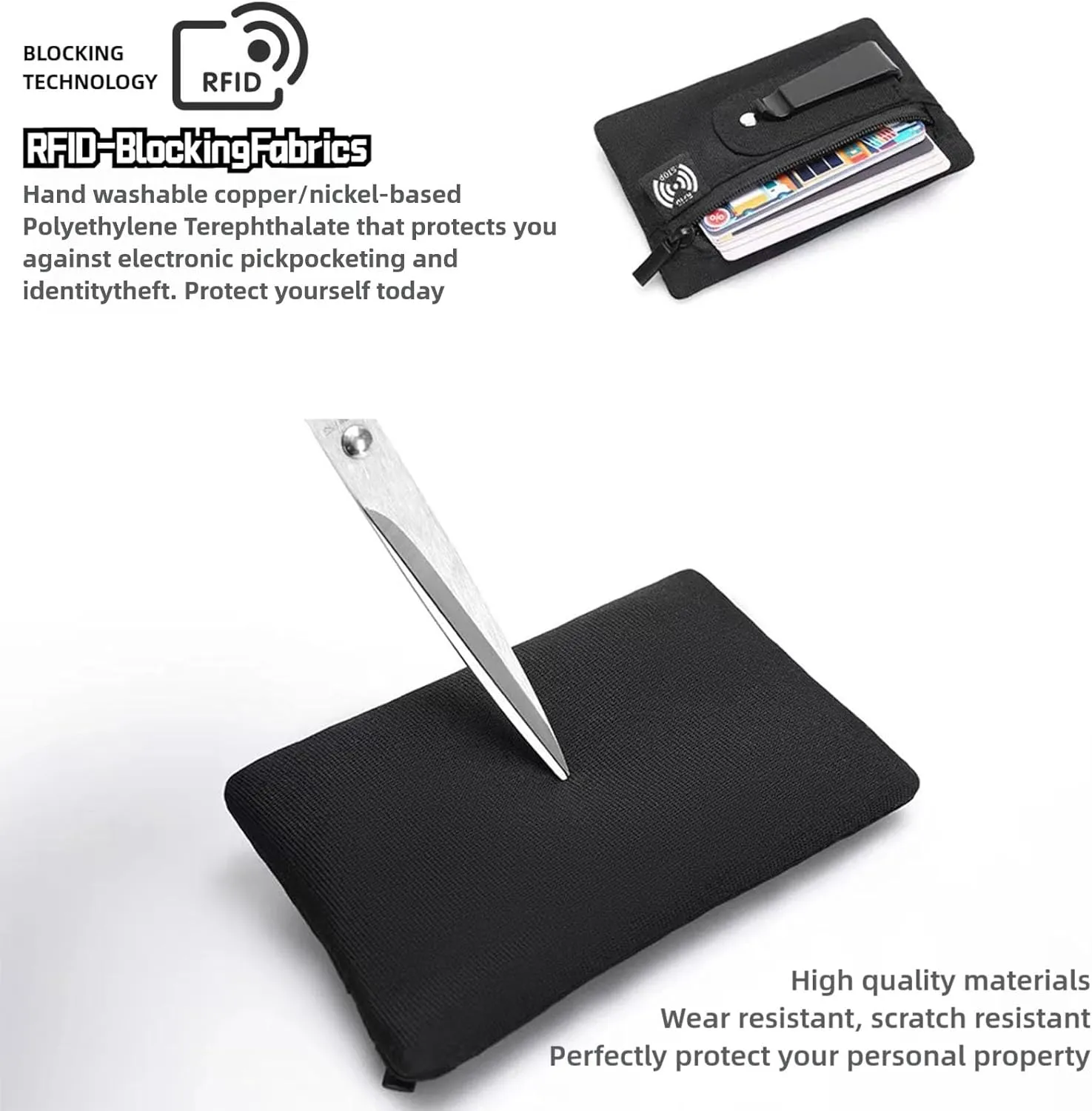 RFID Hidden Clip Stash Money Belt - Ultra Thin Anti-Theft Travel Pouch with Credit Card Slots for Women/Men, Perfect for International Travel, Daily Commute & Outdoor Activities (Deep Blue)