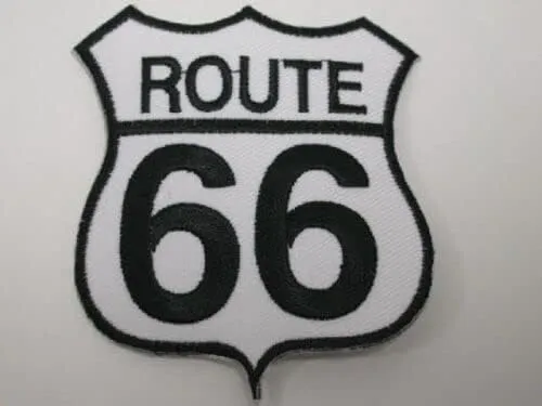 Route 66 Sign Embroidered Iron On Patch Applique (Great for Jackets, Hats, Backpacks)