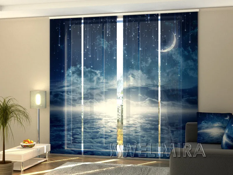 Set of 4 Panel Curtains Starry Night