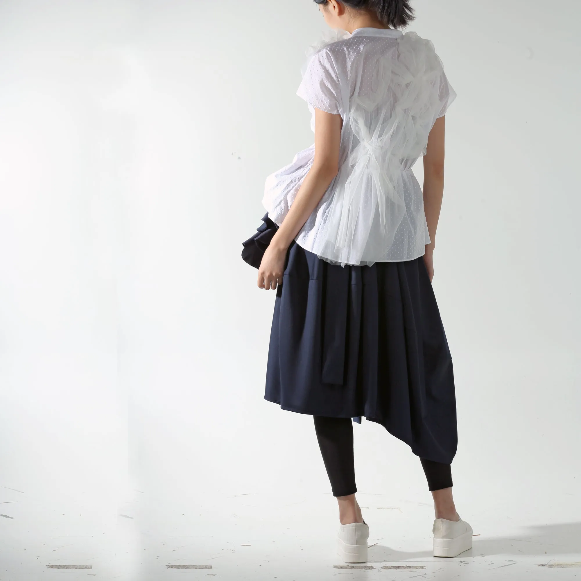 Skirts - Drop Cocoon with circular Ruffle Suspender