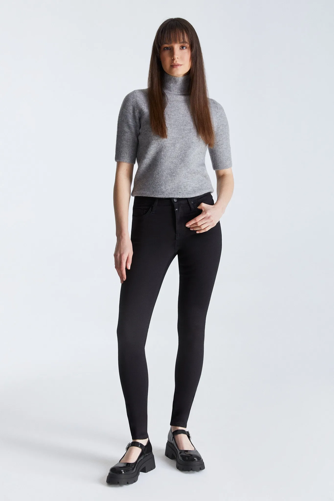 Sophia High Waist Reshape 5 Pocket Jeans Stay Black