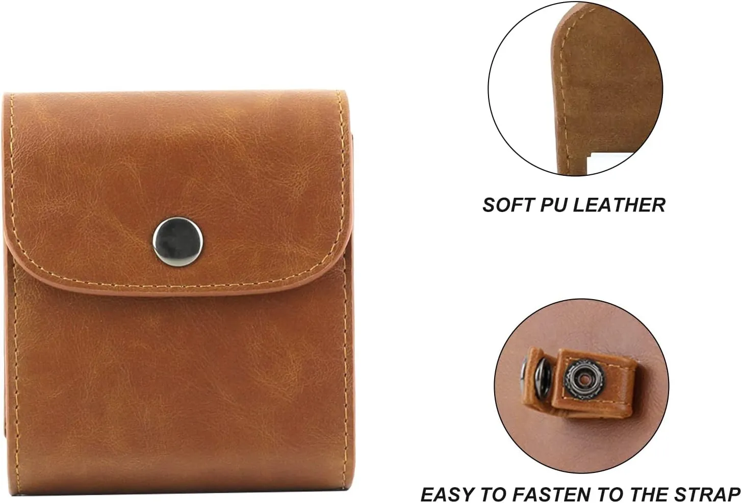 SQ Photo Pouch Album for Fujifilm Instax Square SQ40 SQ1 SQ20 SQ10 SQ6 SP-3 Instant Camera Film 2.9x3.4 Inch Film Accessories Case Bag with Soft PU Leather Material (Brown)