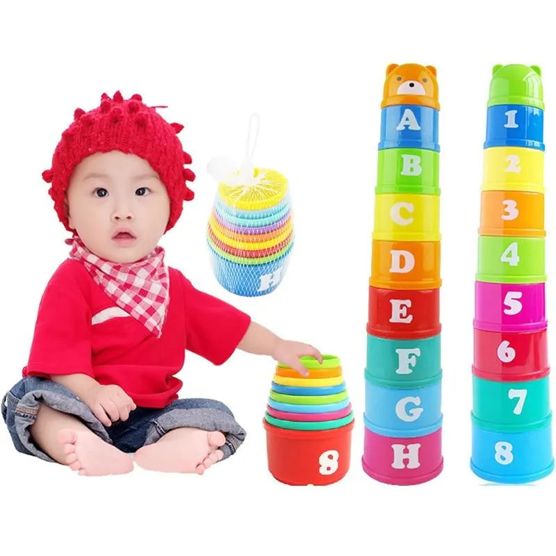 Stack Cup Tower Early Intelligence For Children Girls Boys Educational Newborn Baby Toys 6 Month  Figures Letters Foldind