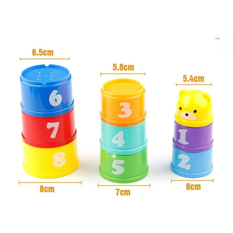 Stack Cup Tower Early Intelligence For Children Girls Boys Educational Newborn Baby Toys 6 Month  Figures Letters Foldind