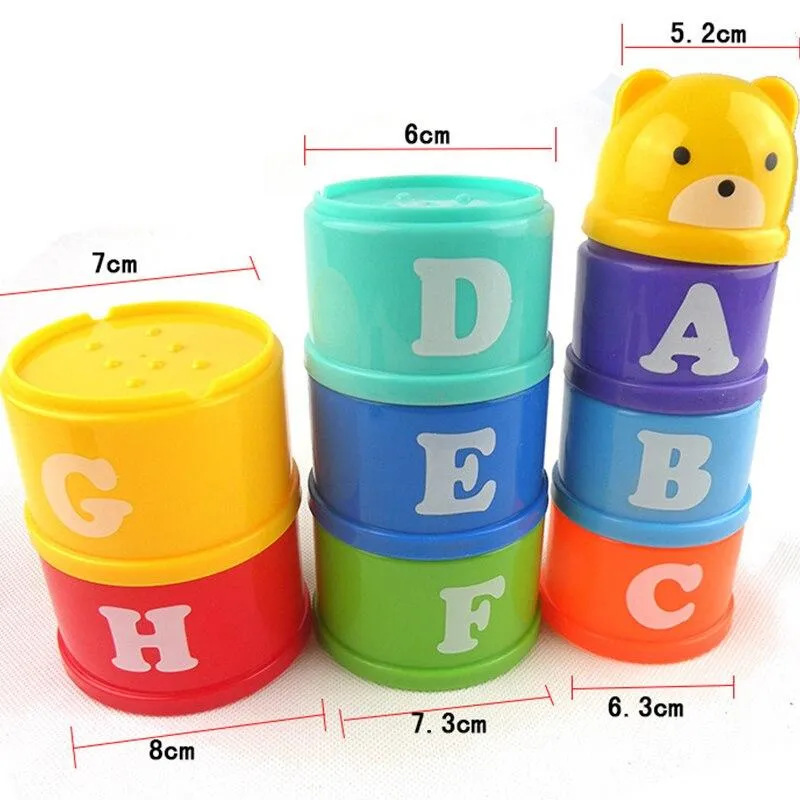 Stack Cup Tower Early Intelligence For Children Girls Boys Educational Newborn Baby Toys 6 Month  Figures Letters Foldind