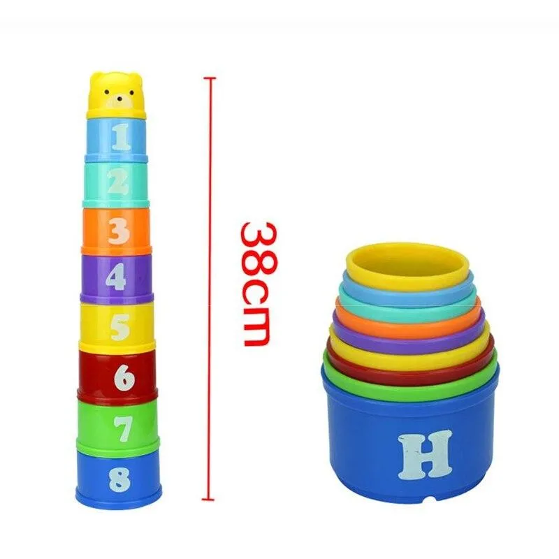 Stack Cup Tower Early Intelligence For Children Girls Boys Educational Newborn Baby Toys 6 Month  Figures Letters Foldind