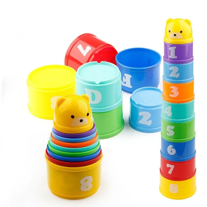 Stack Cup Tower Early Intelligence For Children Girls Boys Educational Newborn Baby Toys 6 Month  Figures Letters Foldind