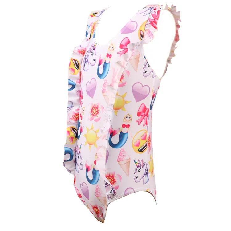 Swimsuit Baby One-Piece Quick-Drying Girl Unicorn Lace Swimwear