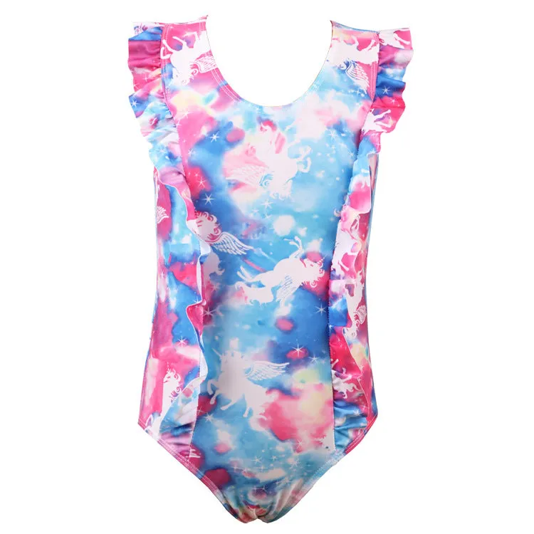 Swimsuit Baby One-Piece Quick-Drying Girl Unicorn Lace Swimwear