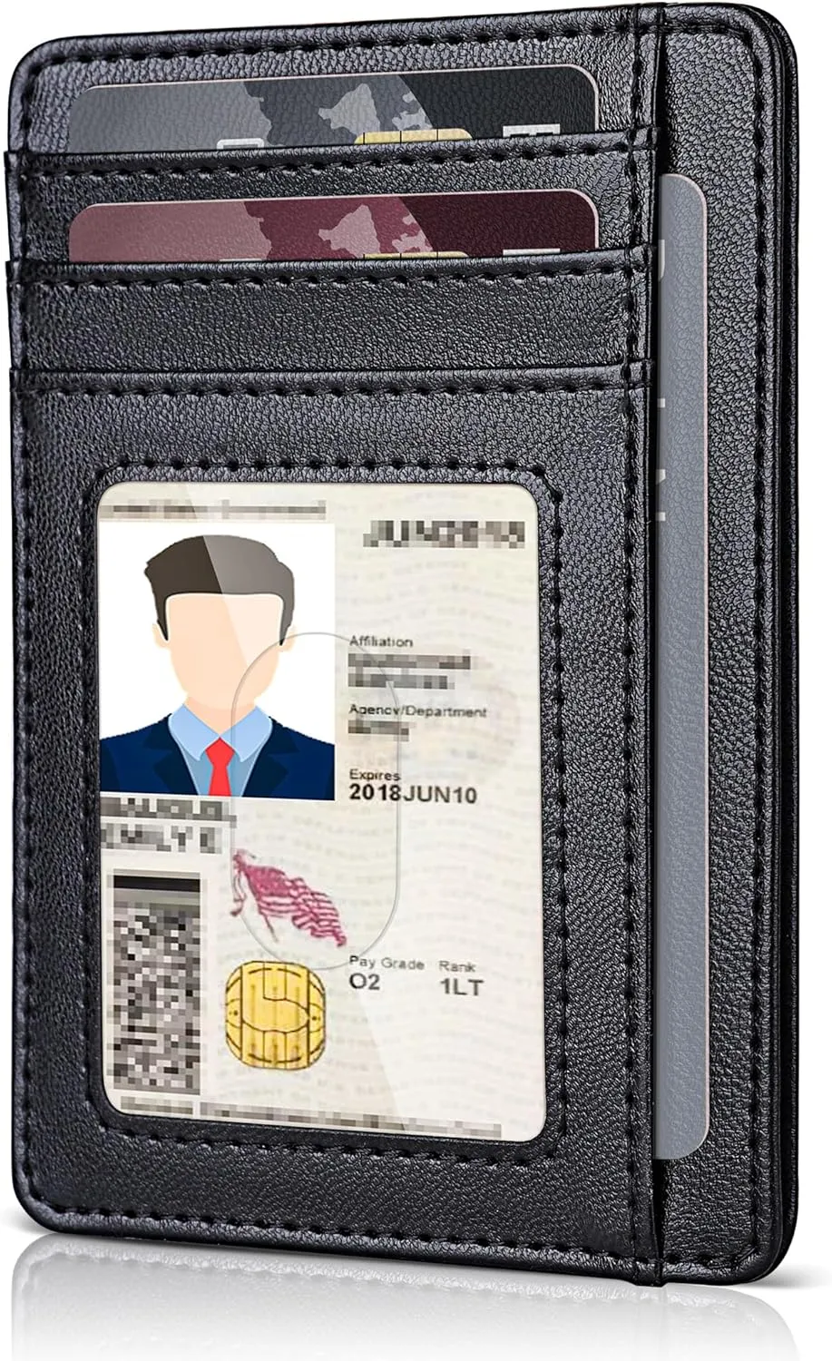 Teskyer Slim Wallet for Men, Minimalist Front Pocket RFID Blocking Leather Wallet Credit Card Holder for Men & Women
