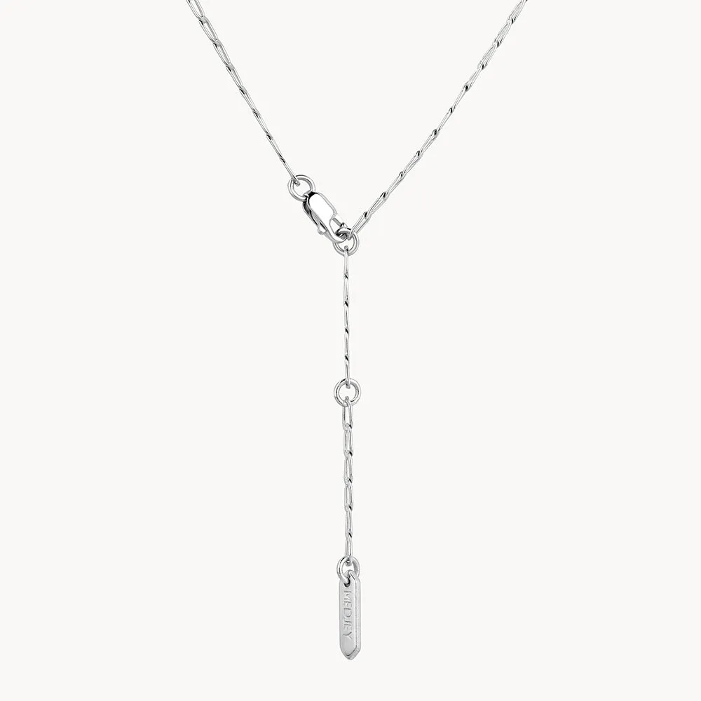 Thin Flat Curb Chain Necklace in Silver