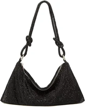 UMREN Rhinestone Hobo Bags for Women Chic Evening Handbag Sparkly Crystal Cluth Purse for Party Club Wedding