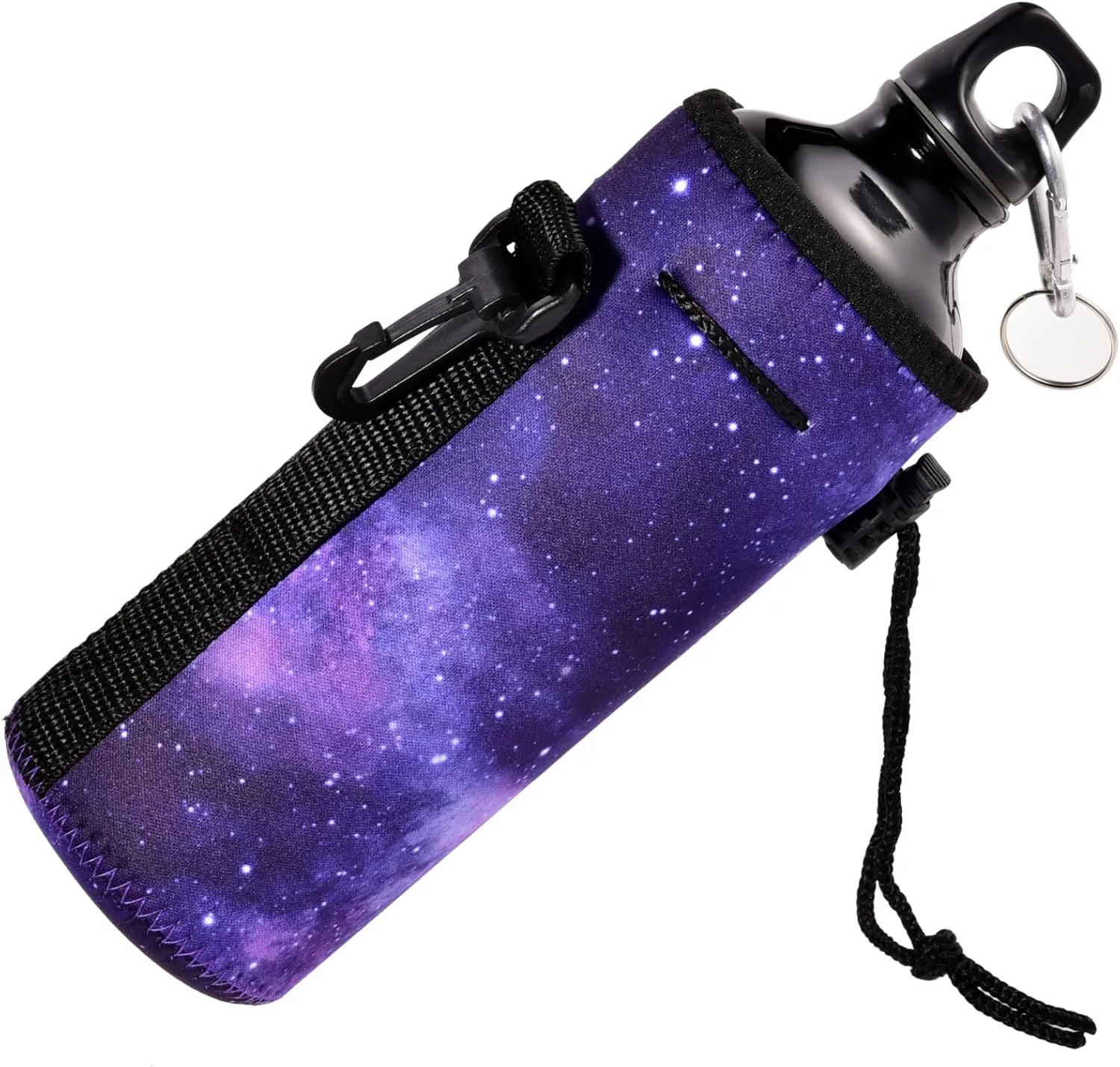 Water Bottle Carrier,Insulated Neoprene Water Gym Travel bottle Holder Bag Protector Sleeve Case Pouch Cover 0.6L or 0.75L, Great for Stainless Steel and Plastic Bottles (STAR)