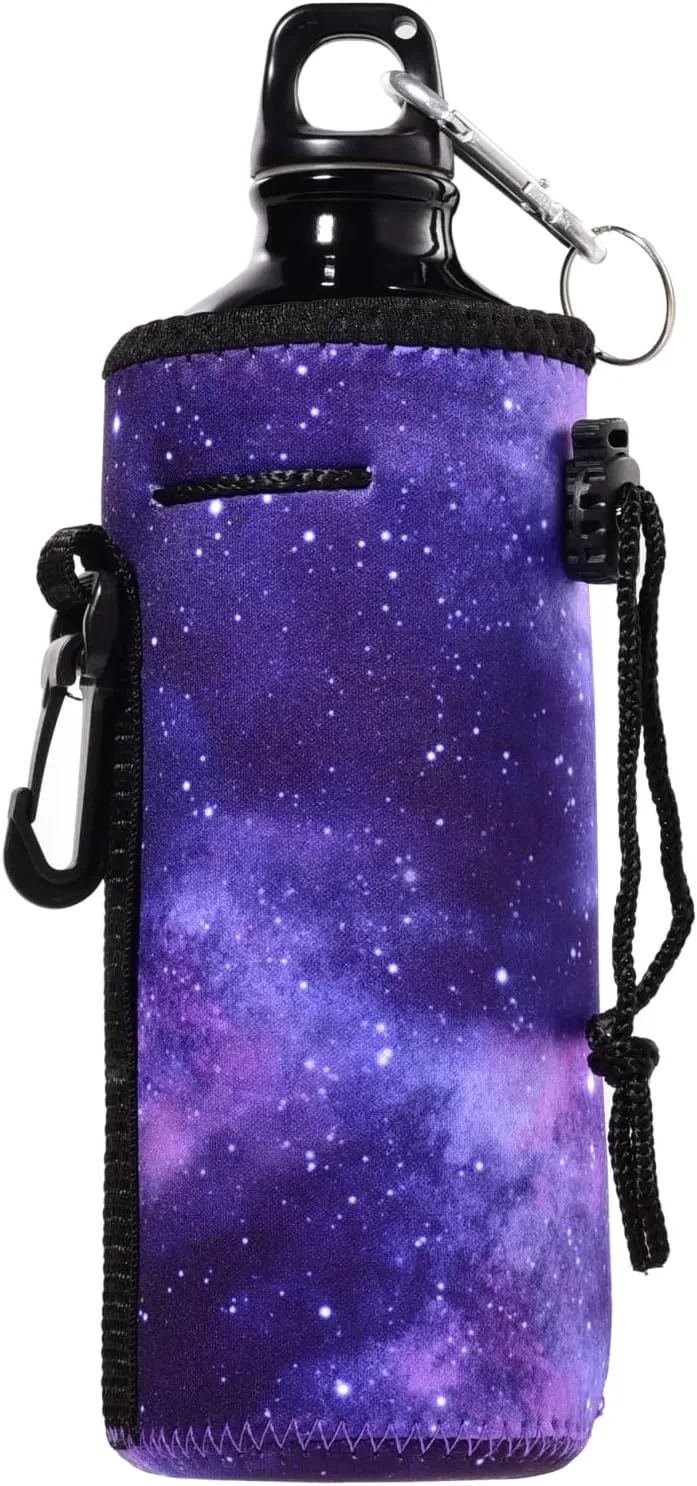 Water Bottle Carrier,Insulated Neoprene Water Gym Travel bottle Holder Bag Protector Sleeve Case Pouch Cover 0.6L or 0.75L, Great for Stainless Steel and Plastic Bottles (STAR)