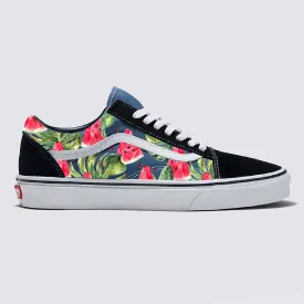 Watermelon Pattern on Navy Vans Old Skool Shoes
