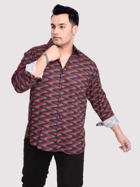 Wave Printed Cotton Full sleeve Men's Plus size