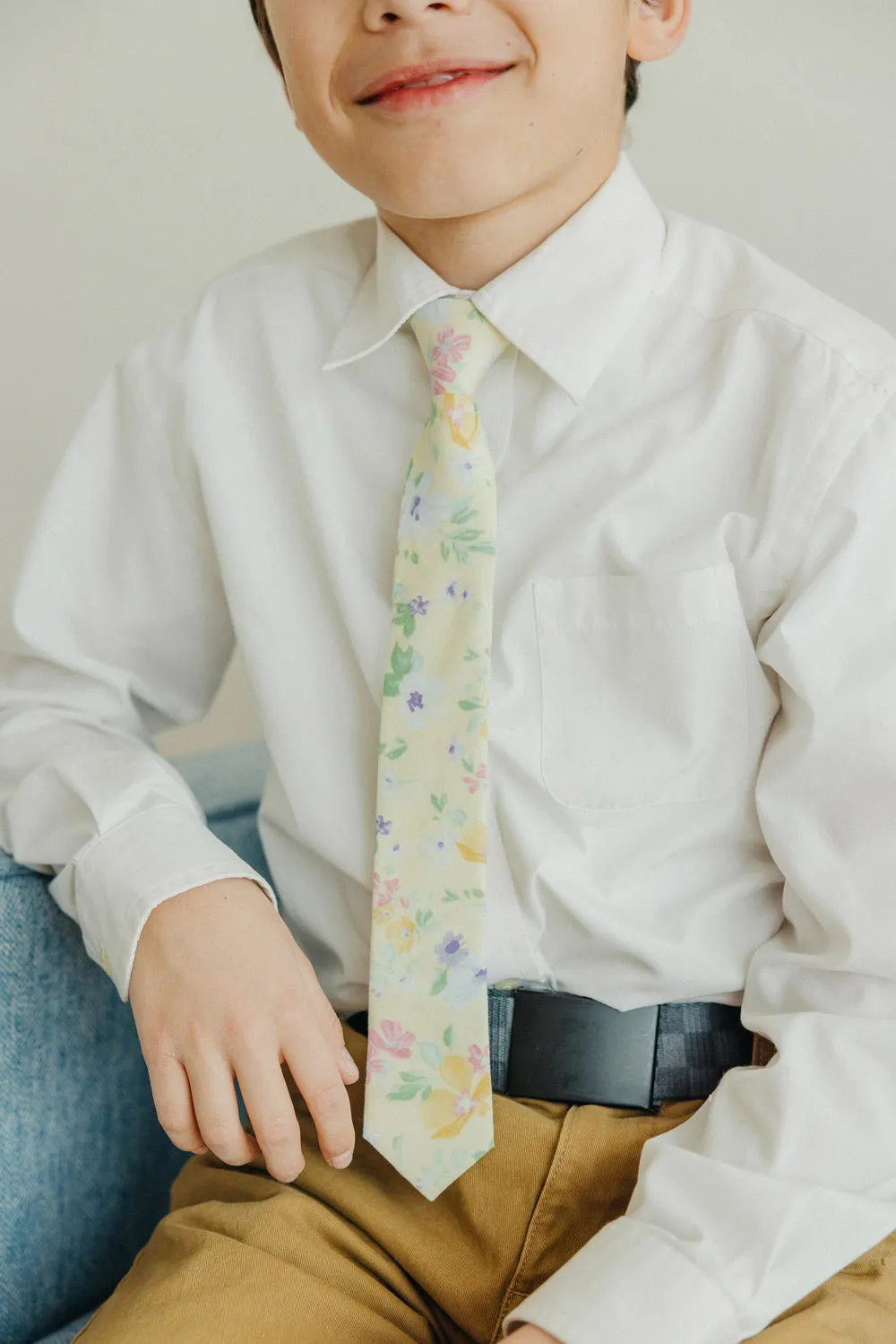Yellow Freesia Boys Tie