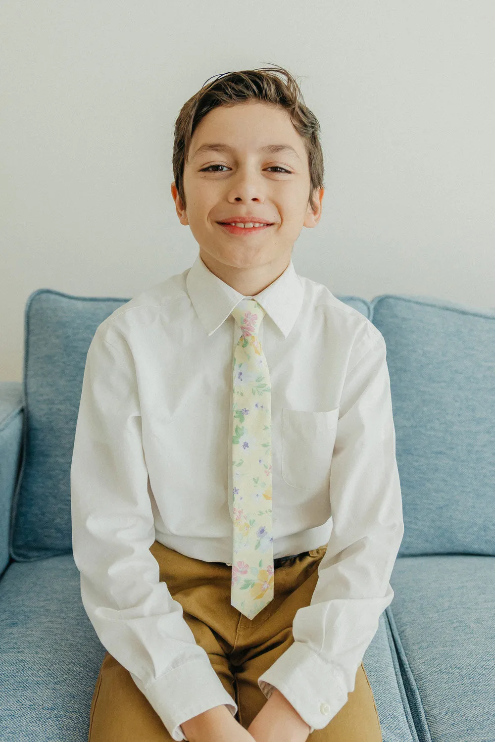 Yellow Freesia Boys Tie